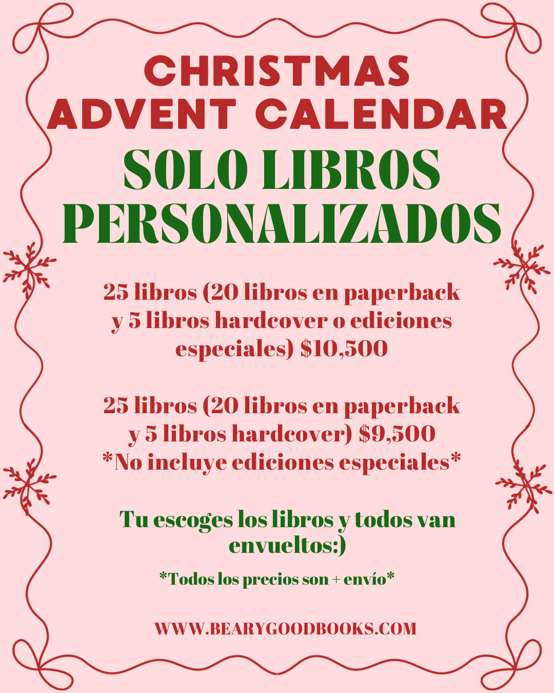 CHRISTMAS ADVENT CALENDAR SOLO LIBROS PERSONALIZADOS