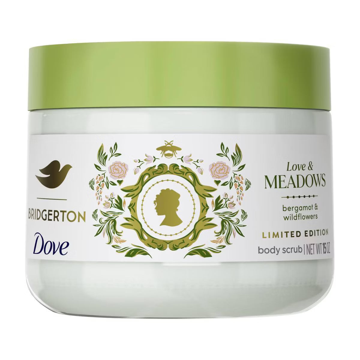 PREORDEN -Dove Beauty Limited Edition Bridgerton Body Scrub - Love & Meadows - Bergamot & Wildflowers Scent - 15oz- 2 A 4 SEMANAS EN LLEGAR