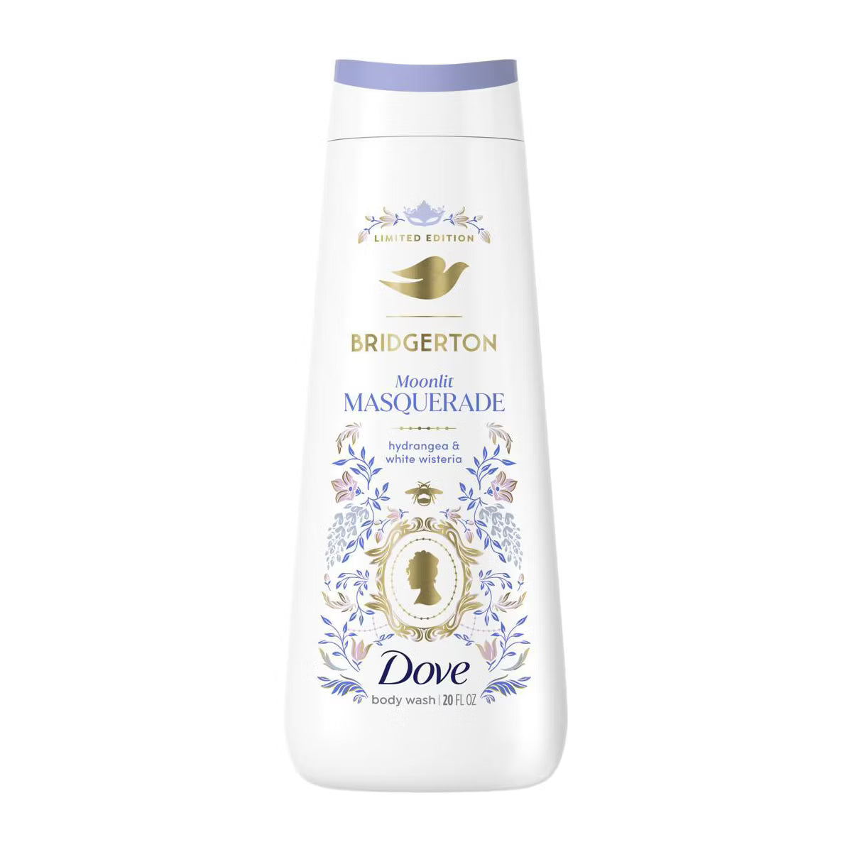 PREORDEN -Dove Beauty Limited Edition Bridgerton Body Wash - Moonlit Masquerade - Hydrangea & White Wisteria Scent - 20oz- 2 A 4 SEMANAS EN LLEGAR