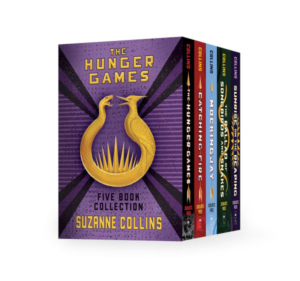PRE-ORDEN- Hunger Games 5-Book Hardcover Box Set (The Hunger Games, Catching Fire, Mockingjay, The Ballad of Songbirds and Snakes, Sunrise on the Reaping) by Suzanne Collins TARDA DE 2-5 SEMANAS EN LLEGAR