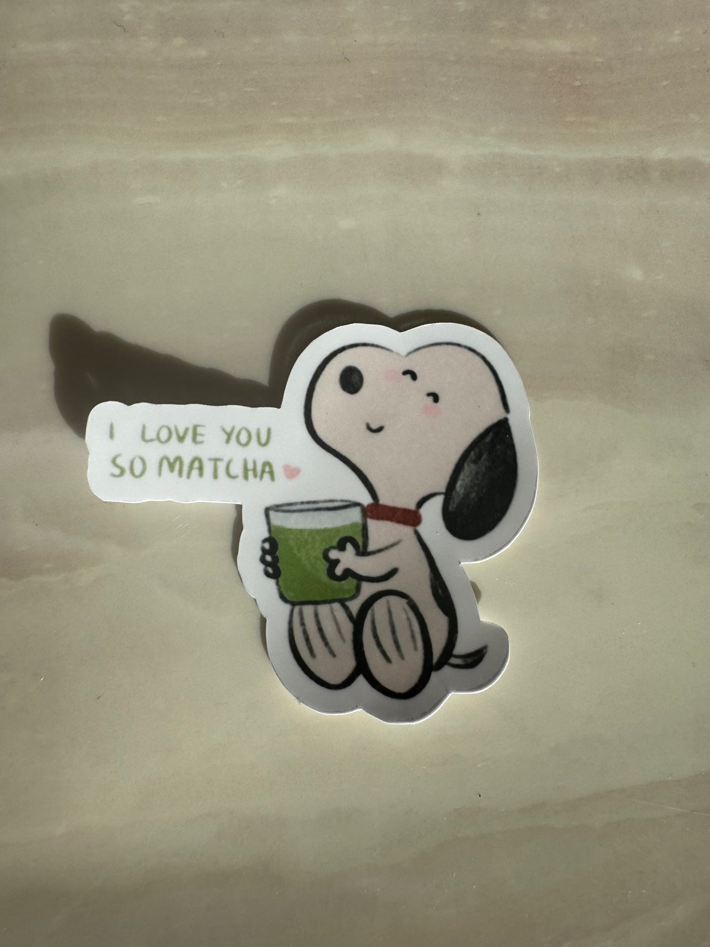 I LOVE YOU SO MATCHA PUPPY - STICKER WATERPROOF ( A PRUEBA DE AGUA)
