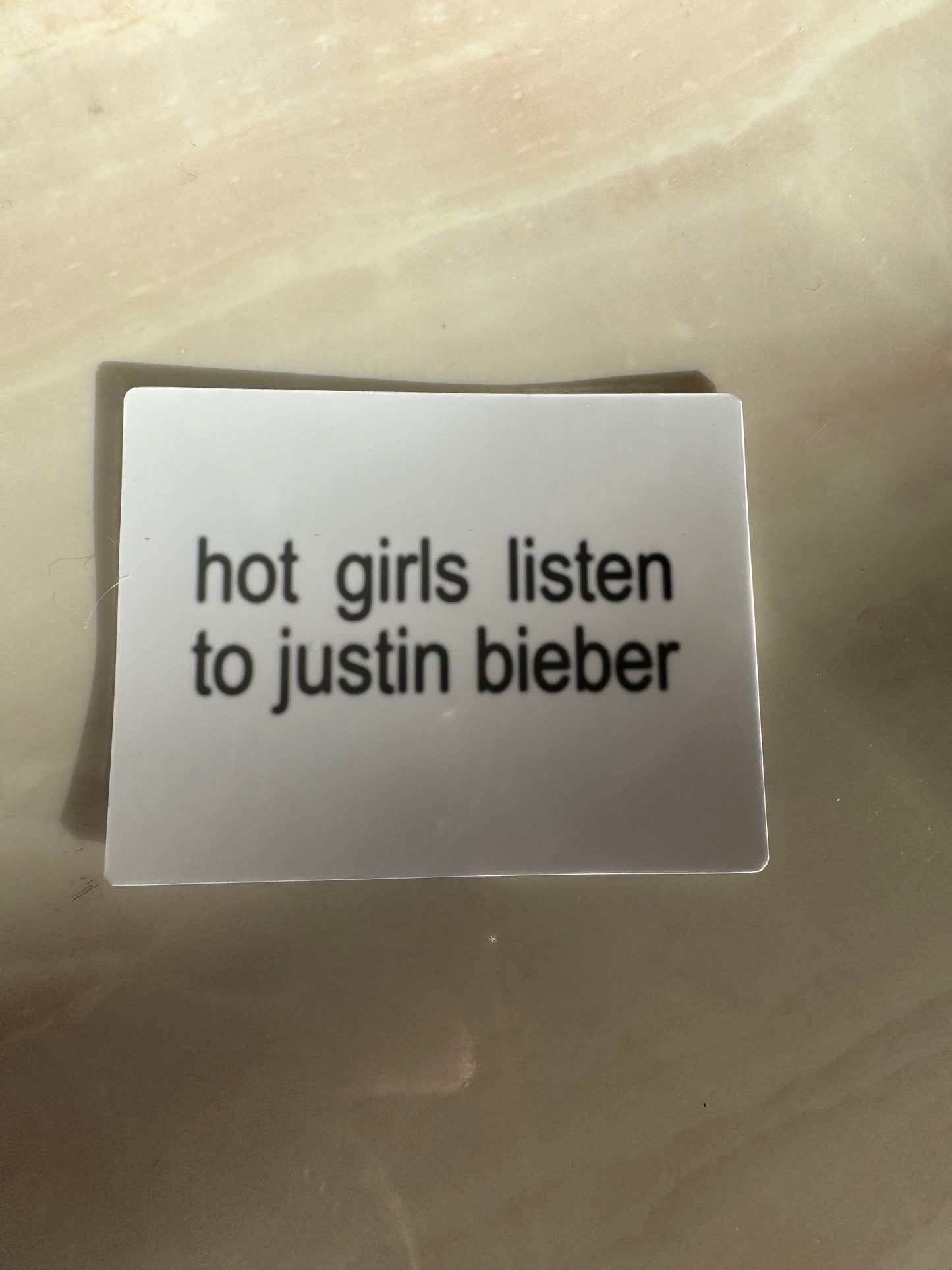 HOT GIRLS LISTEN TO JB- STICKER WATERPROOF ( A PRUEBA DE AGUA)