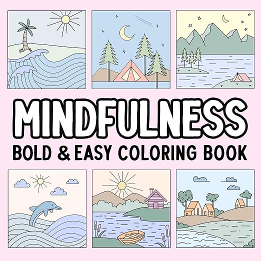 Mindfulness Bold and Easy Coloring Book by Hue Coloring