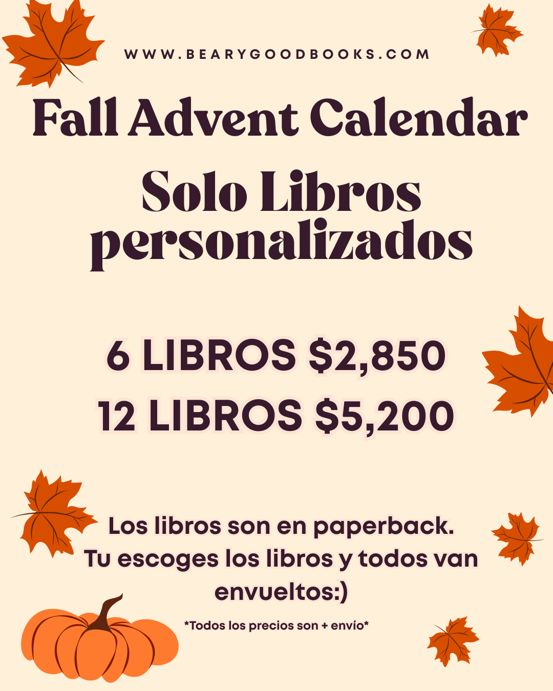 FALL ADVENT CALENDAR SOLO LIBROS PERSONALIZADOS