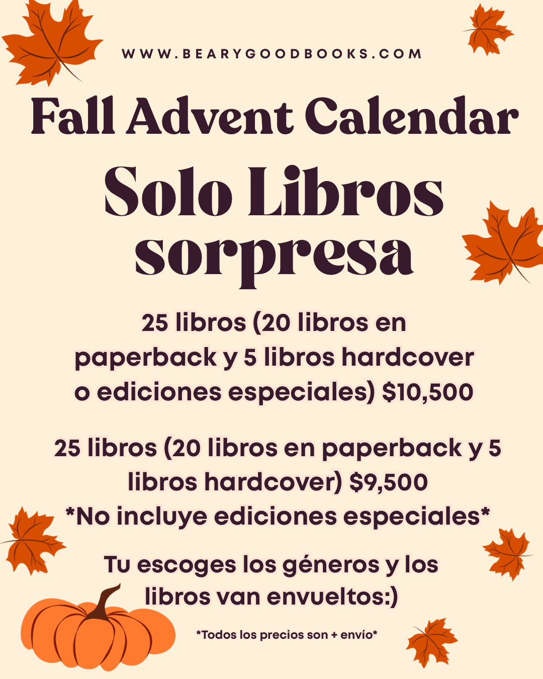 FALL ADVENT CALENDAR SOLO LIBROS SORPRESA