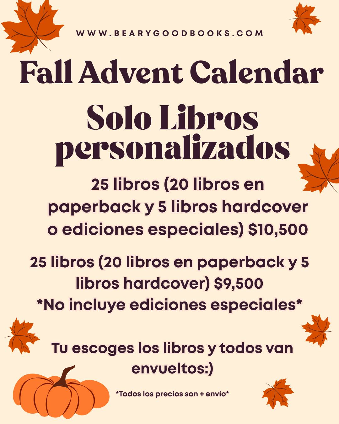 FALL ADVENT CALENDAR SOLO LIBROS PERSONALIZADOS