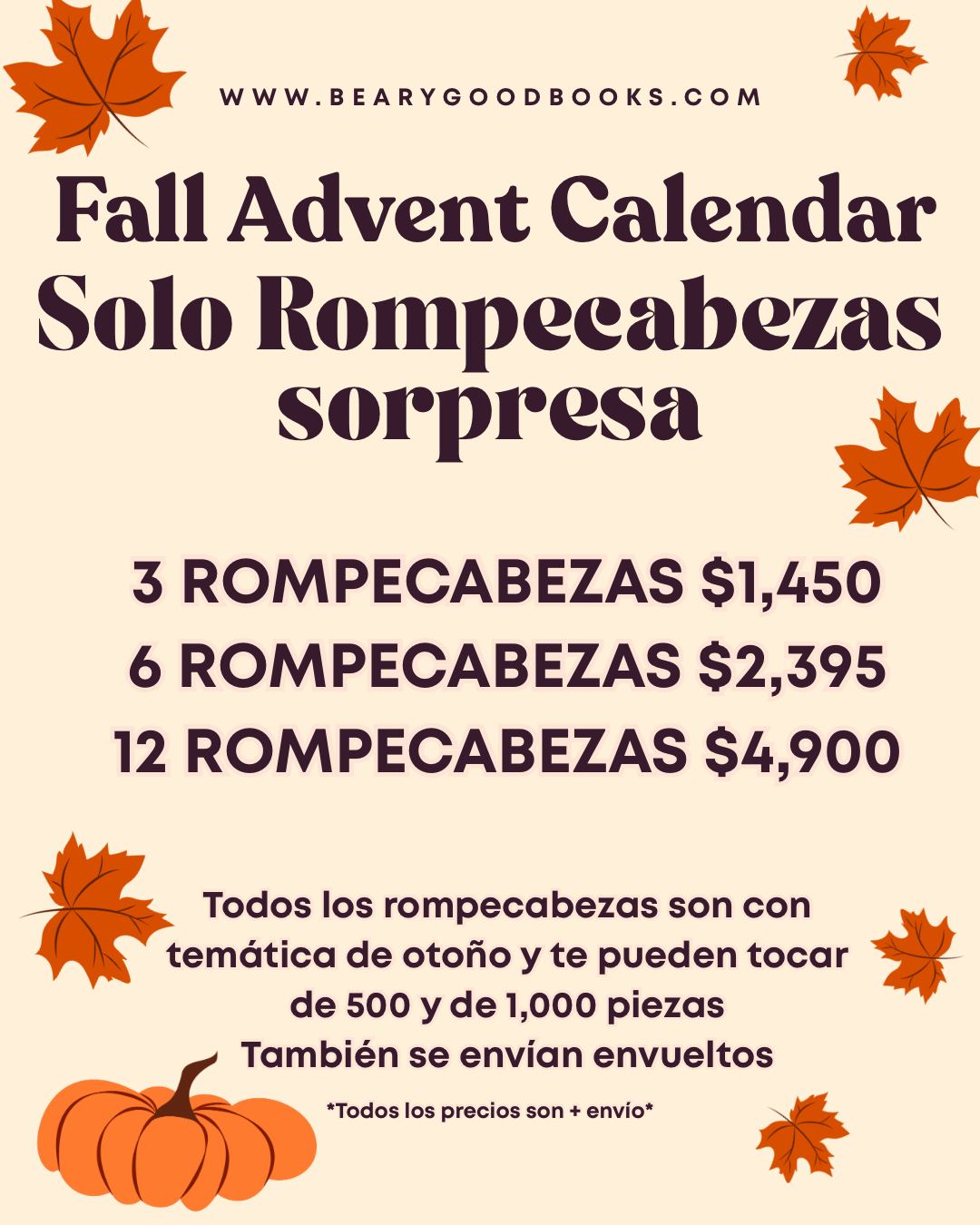 FALL ADVENT CALENDAR SOLO ROMPECABEZAS SORPRESA