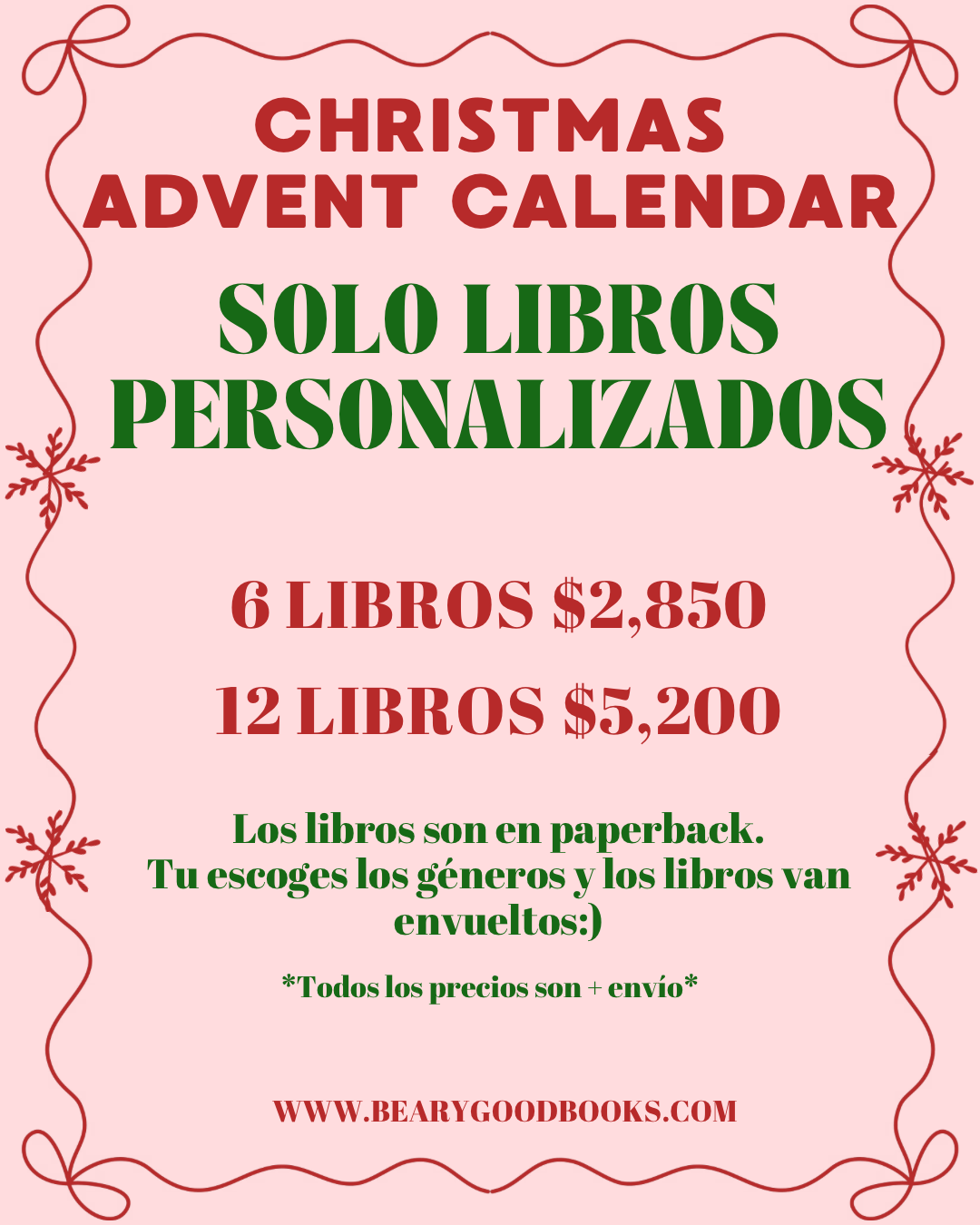 CHRISTMAS ADVENT CALENDAR SOLO LIBROS PERSONALIZADOS