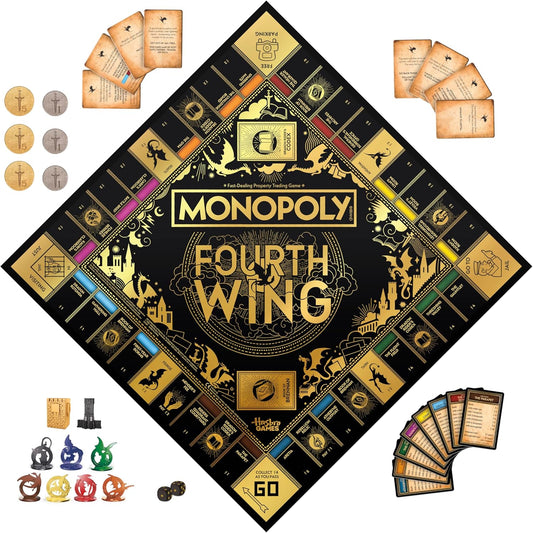 PRE ORDEN - Monopoly Fourth Wing Edition Board Game for Adults | Officially Licensed Game Inspired by the Empyrean Series, Book 1 | 2-6 Players - TARDA DE 2 A 4 SEMANAS EN LLEGAR A PARTIR DEL 15 DE JULIO