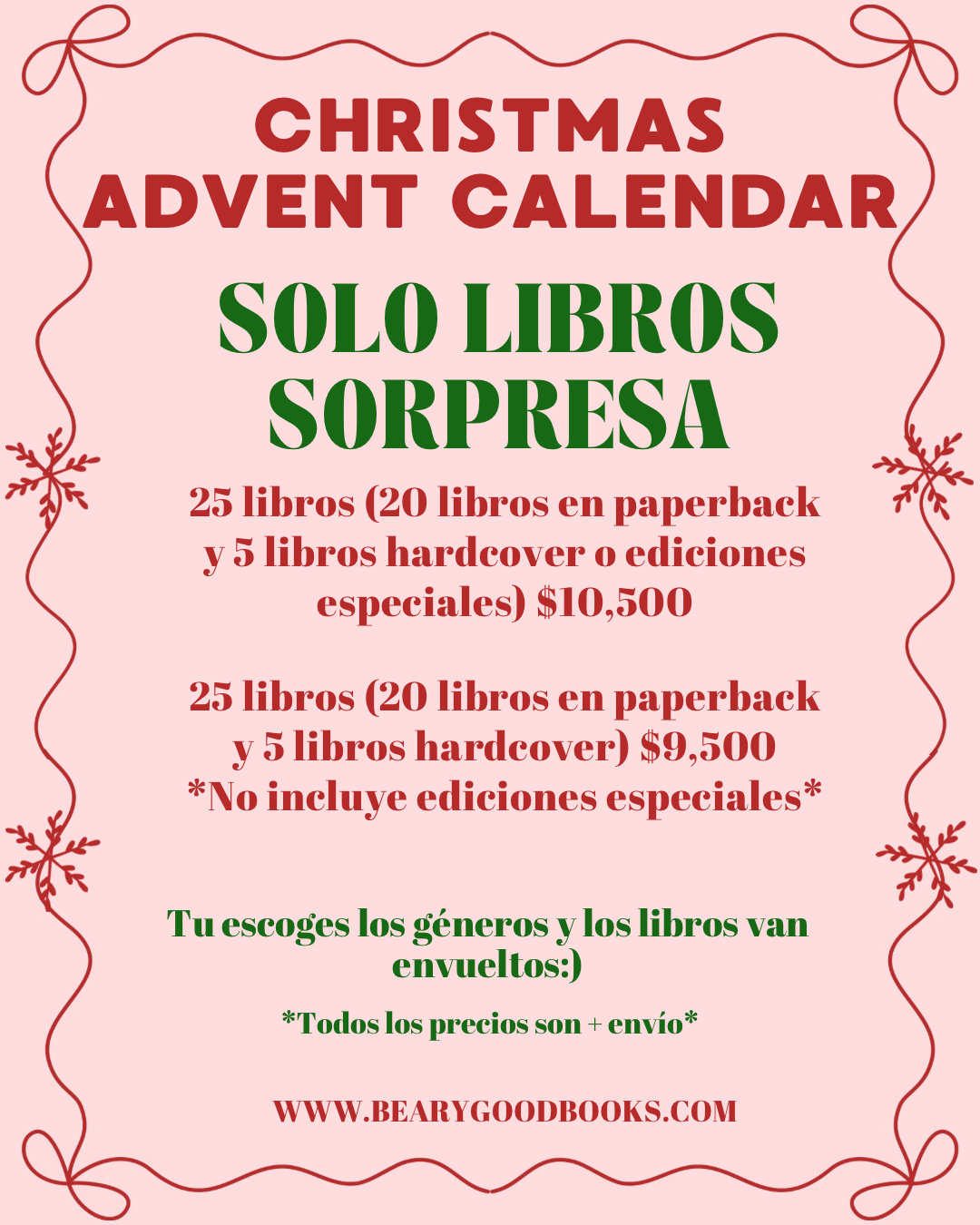 CHRISTMAS ADVENT CALENDAR SOLO LIBROS SORPRESA