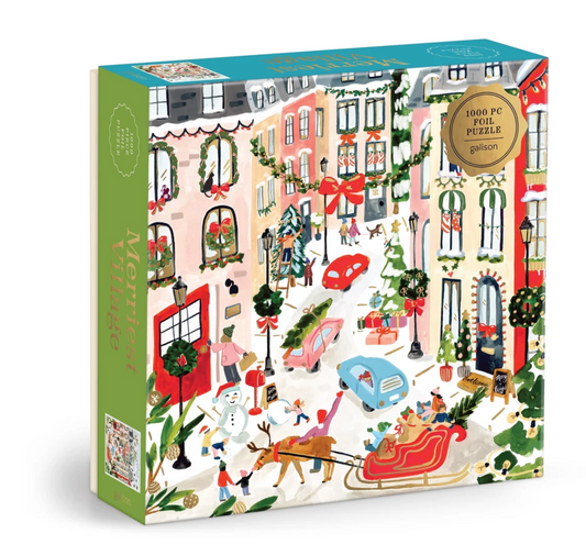 Merriest Village 1000 Piece Foil Puzzle LA CAJA VIENE DAÑADA
