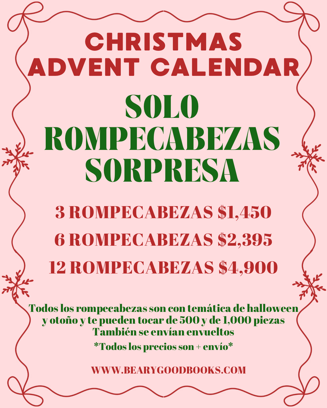 CHRISTMAS ADVENT CALENDAR SOLO ROMPECABEZAS SORPRESA