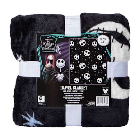 PRE-ORDEN- Disney Tim Burton's The Nightmare Before Christmas Travel Blanket 40inx50in TARDA DE 2-4 SEMANAS EN LLEGAR