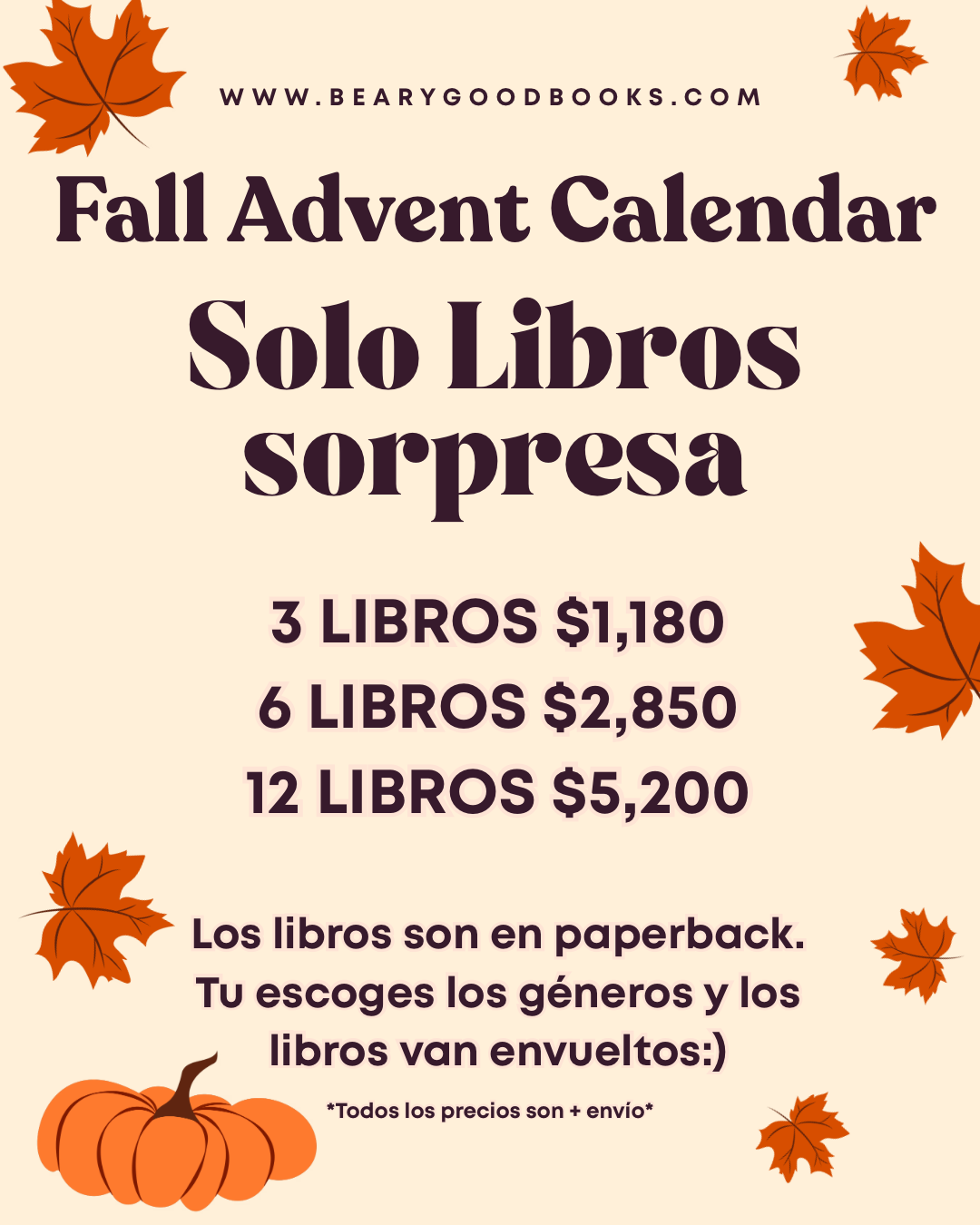 FALL ADVENT CALENDAR SOLO LIBROS SORPRESA