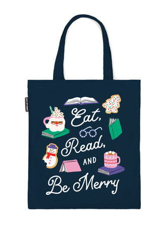 PRE-ORDEN- Eat, Read, & Be Merry Tote Bag TARDA DE 2-5 SEMANAS EN LLEGAR A PARTIR DEL 23 DE SEPTIEMBRE