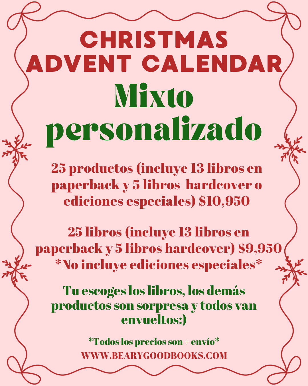 CHRISTMAS ADVENT CALENDAR MIXTO PERSONALIZADOS