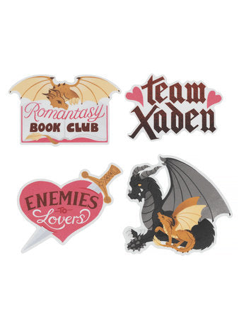 PRE-ORDEN- Fourth Wing: Romantasy Stickers - Sticker Set of 4 TARDA DE 2-5 SEMANAS EN LLEGAR