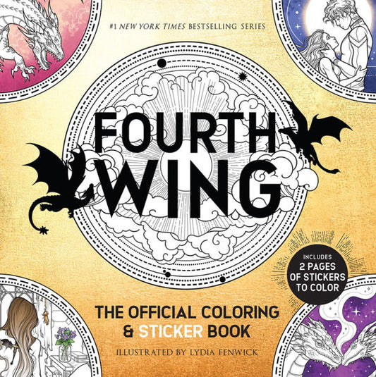 Fourth Wing: The Official Coloring & Sticker Book (Includes 2 Pages of Stickers to Color) by Entangled, Lydia Fenwick (Illustrator)
