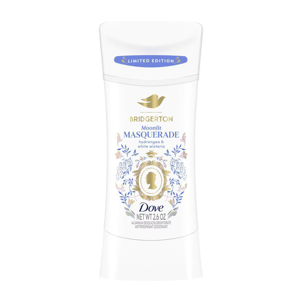 PREORDEN -Dove Beauty Limited Edition Bridgerton Antiperspirant & Deodorant Stick - Moonlit Masquerade - Hydrangea & White Wisteria Scent - 2.6oz - 2 A 4 SEMANAS EN LLEGAR