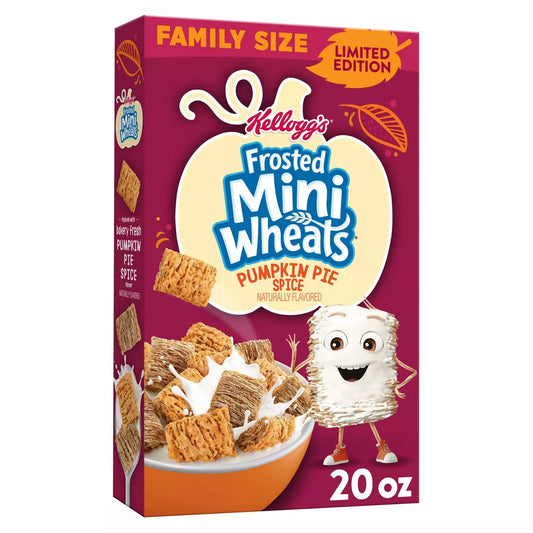 PRE-ORDEN- Kellogg's Frosted Mini-Wheats Pumpkin Spice Breakfast Cereal - 20oz TARDA DE 2-4 SEMANAS EN LLEGAR
