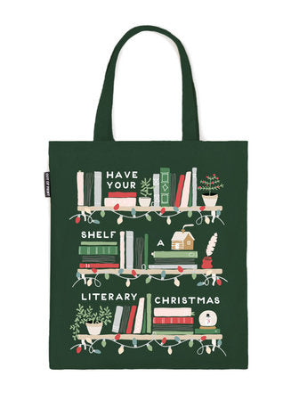 PRE-ORDEN- Have Your Shelf a Literary Christmas Tote Bag TARDA DE 2-5 SEMANAS EN LLEGAR A PARTIR DEL 23 DE SEPTIEMBRE