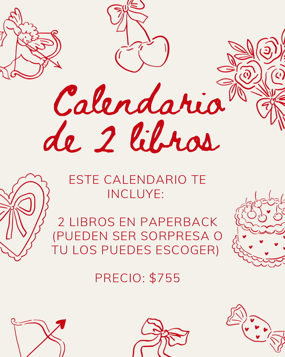 Valentine's Book Calendar SE ENVÍAN DURANTE TODO EL MES DE FEBRERO