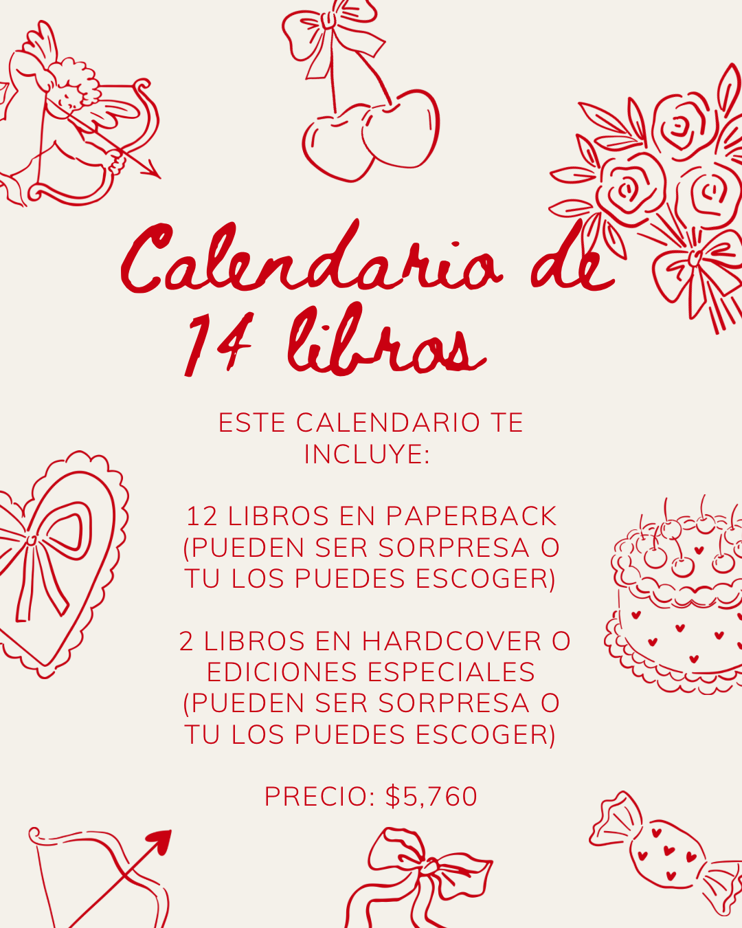Valentine's Book Calendar SE ENVÍAN DURANTE TODO EL MES DE FEBRERO