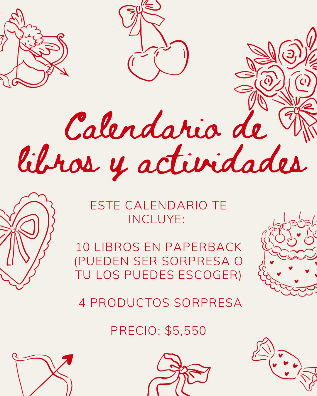 Valentine's Book & Activity Calendar SE ENVÍAN DURANTE TODO EL MES DE FEBRERO