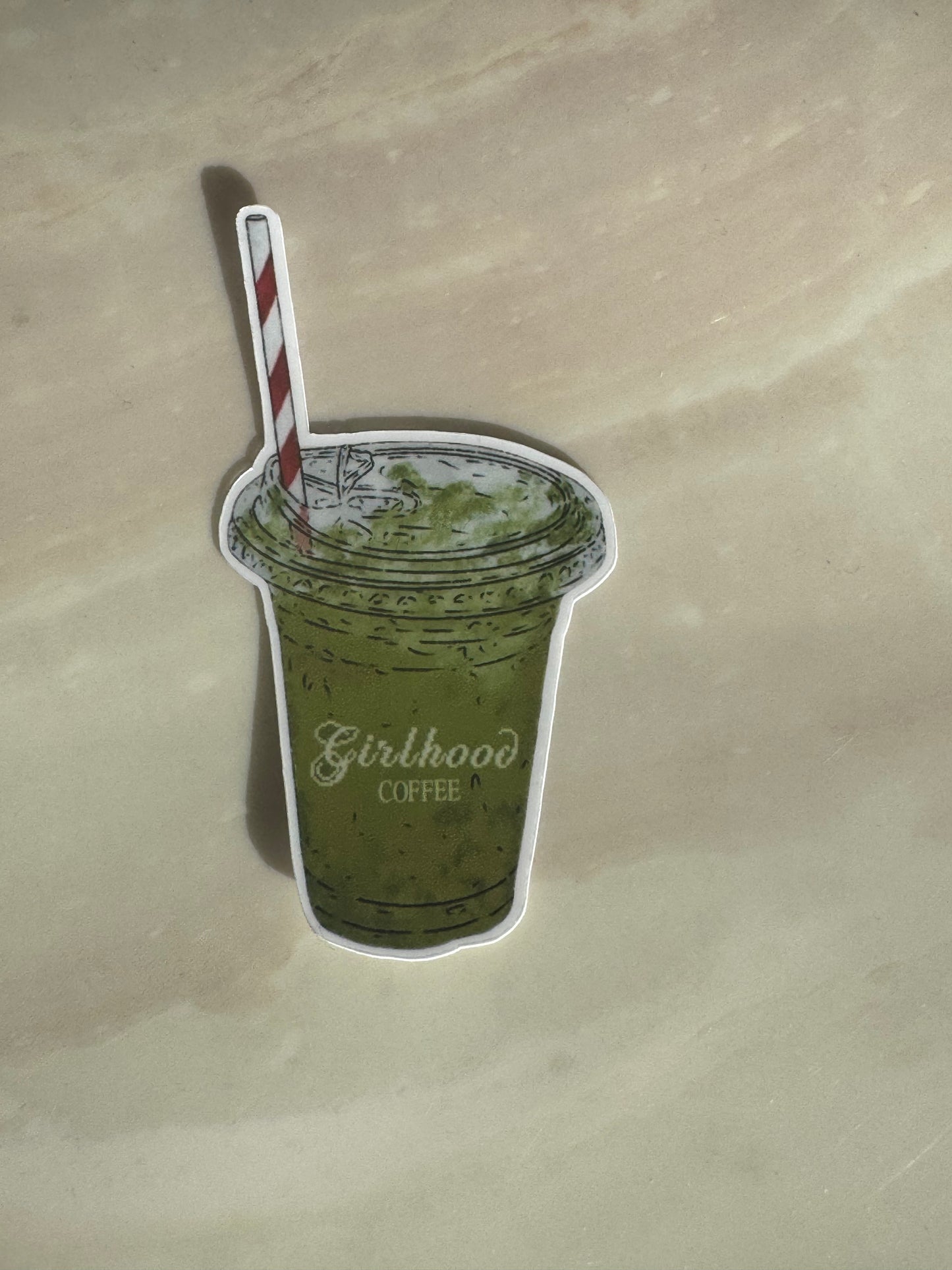 GIRLHOOD MATCHA- STICKER WATERPROOF ( A PRUEBA DE AGUA)