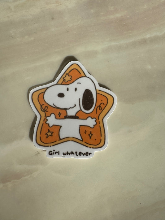 GIRL, WHATEVER- STICKER WATERPROOF ( A PRUEBA DE AGUA)