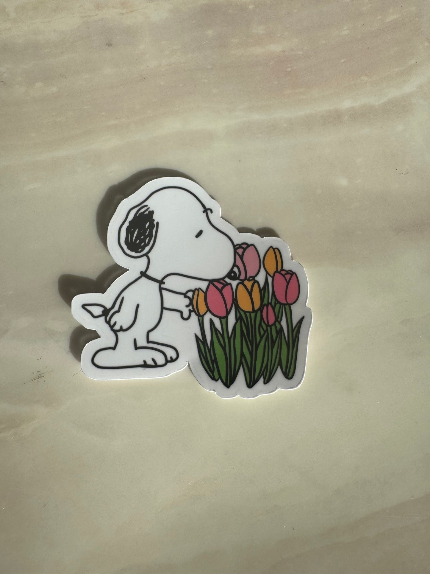 SMELL THE FLOWERS PUPPY- STICKER WATERPROOF ( A PRUEBA DE AGUA)