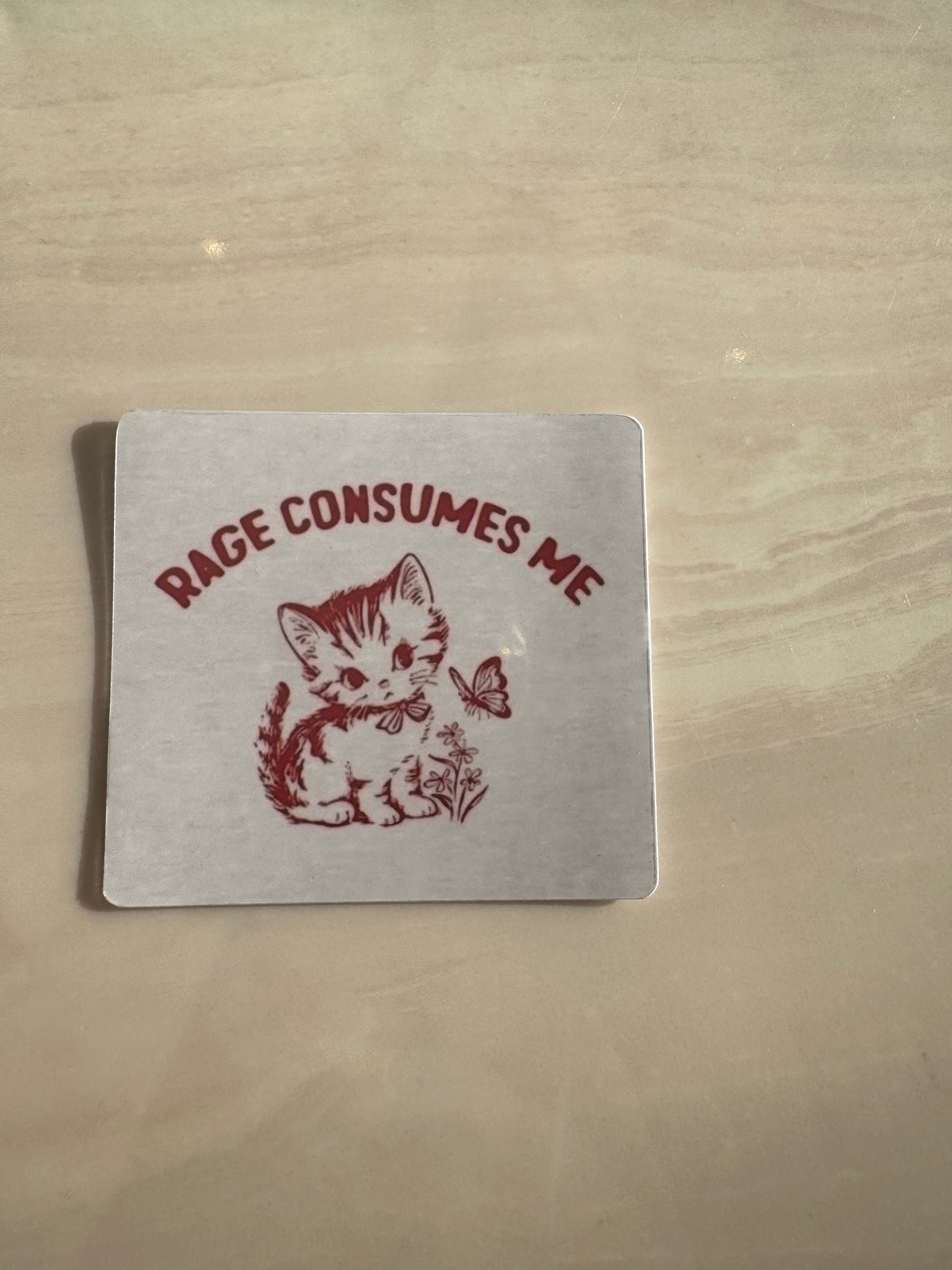 RAGE CONSUMES ME - STICKER WATERPROOF ( A PRUEBA DE AGUA)