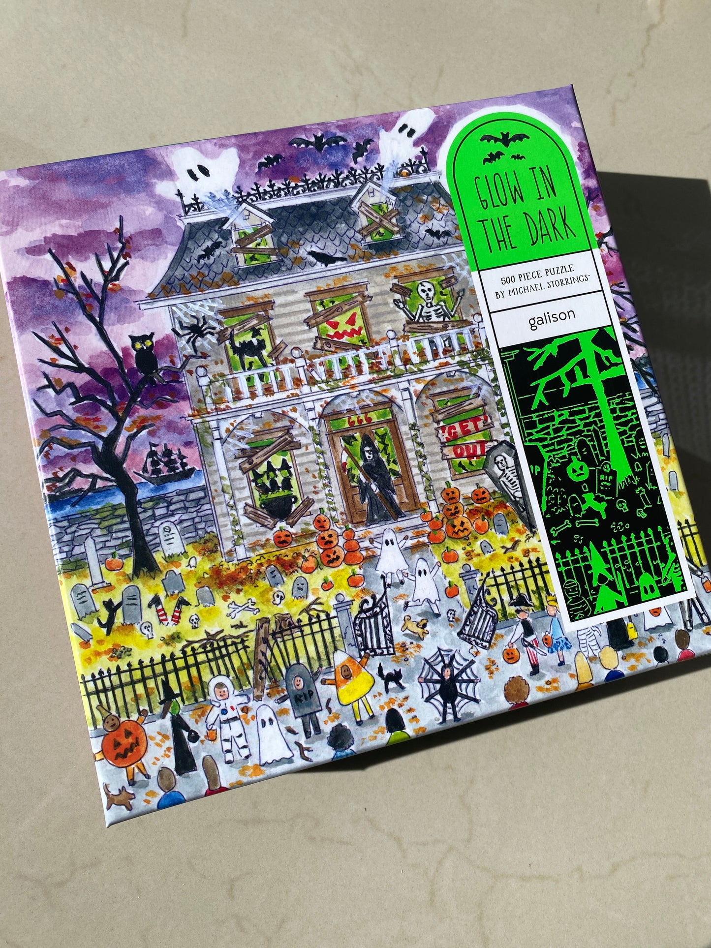 Michael Storrings Haunted House 500 Piece Glow in the Dark Puzzle