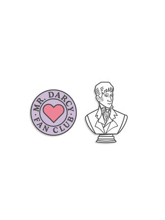 PRE-ORDEN- Mr. Darcy Fan Club Enamel Pin Set - Pin Set of 2 TARDA DE 2-5 SEMANAS EN LLEGAR A PARTIR DEL 9 DE SEPTIEMBRE
