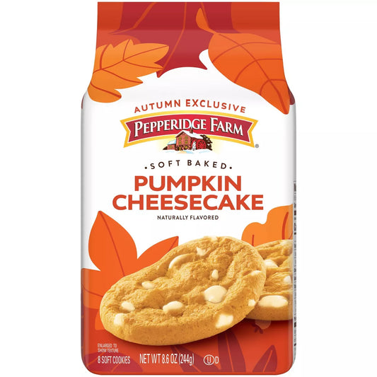 PRE-ORDEN- Pepperidge Farm Pumpkin Cheesecake Soft Baked Cookies - 8.6oz TARDA DE 2-4 SEMANAS EN LLEGAR