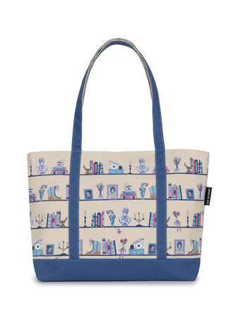 PRE-ORDEN- Pride and Prejudice Bookshelf Large Zippered Tote TARDA DE 2-5 SEMANAS EN LLEGAR