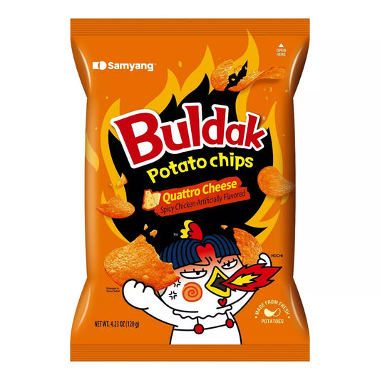 PRE-ORDEN- Samyang Buldak Quattro Cheese Potato Chips - 4.23oz TARDA DE 2-4 SEMANAS EN LLEGAR