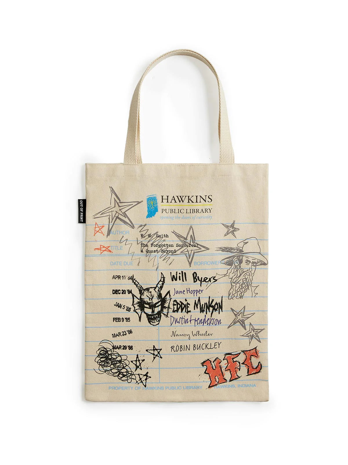 PRE-ORDEN- Stranger Things: Hawkins Public Library tote bag TARDA DE 2-5 SEMANAS EN LLEGAR